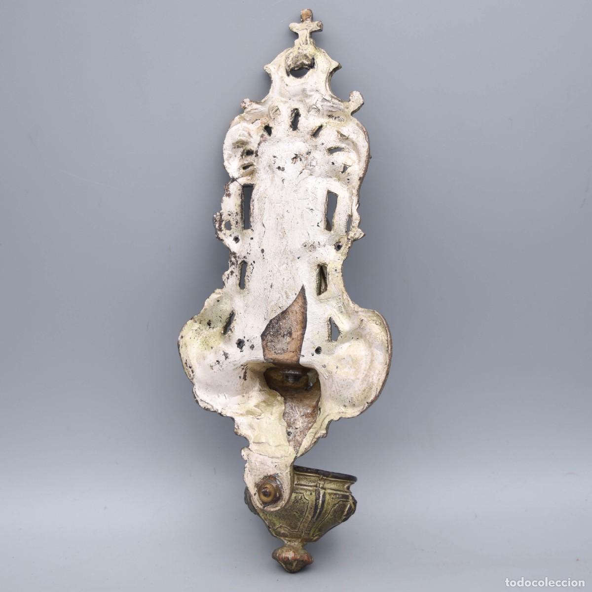 Antig&uuml;edades: Benditera de bronce / aleaci&oacute;n - S XIX - Foto 7