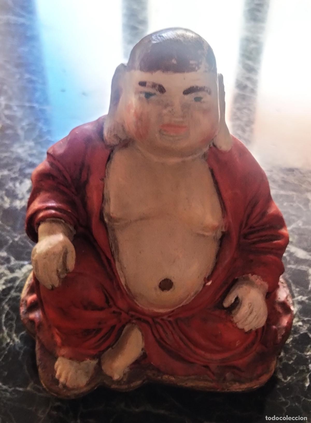 Antig&uuml;edades: Buda de escayola pintado a mano. - Foto 1