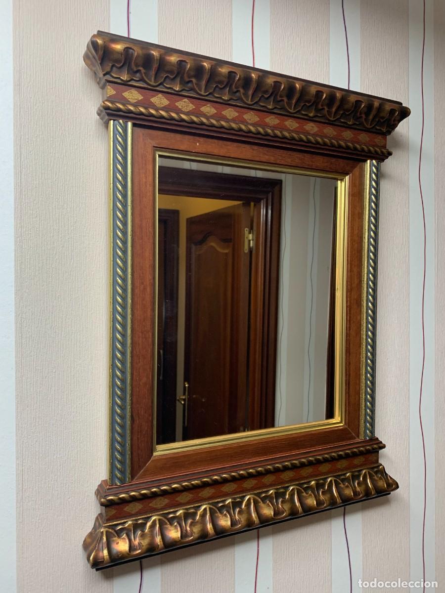Antig&uuml;edades: ESPEJO; ESTILO TABERN&Aacute;CULO, ESPEJO PLATA PREMIUM, MARCO DE MADERA - Foto 1