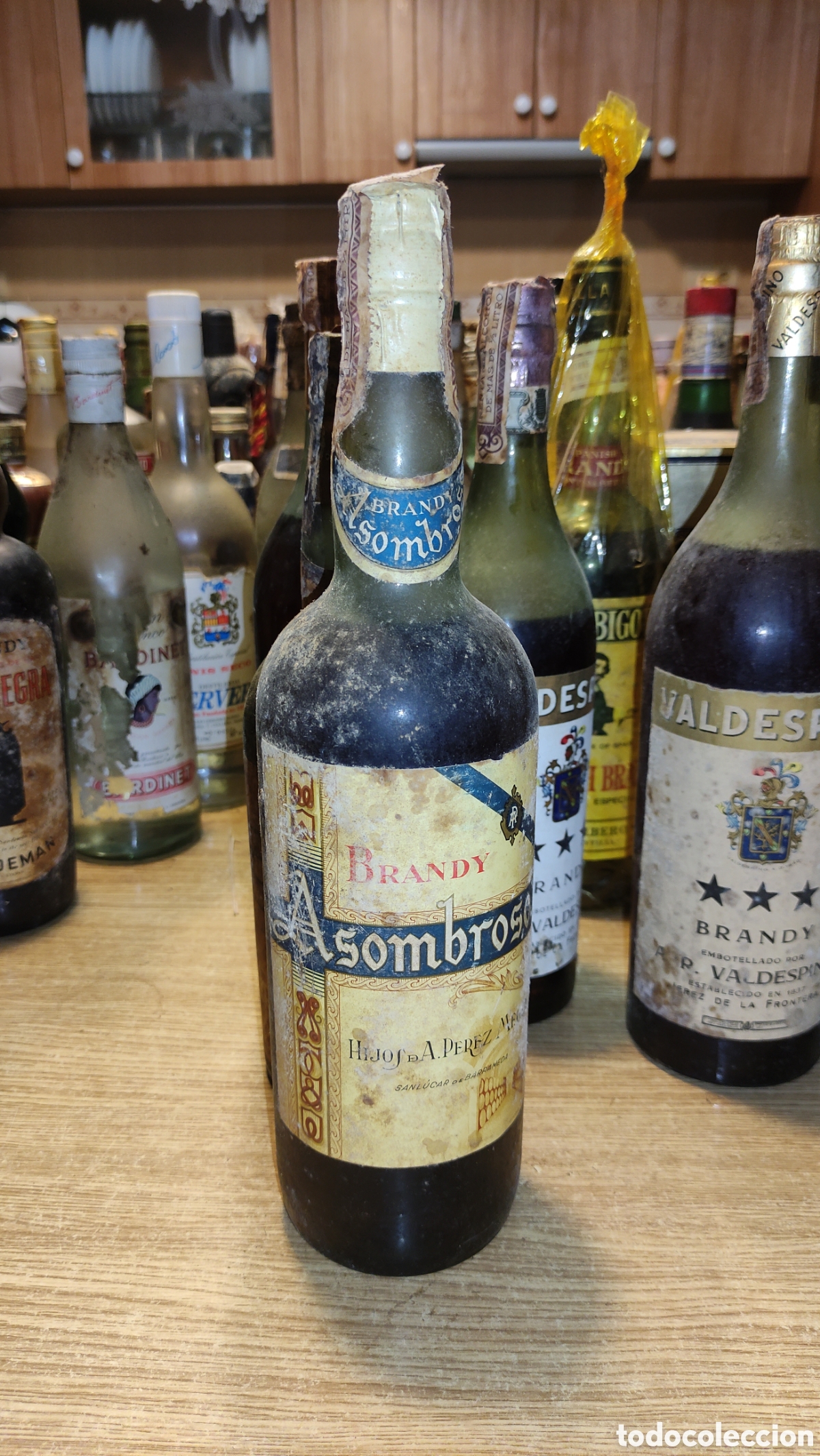 Antig&uuml;edades: Brandy asombroso de 1ltr, precinto de 80centimos - Foto 1