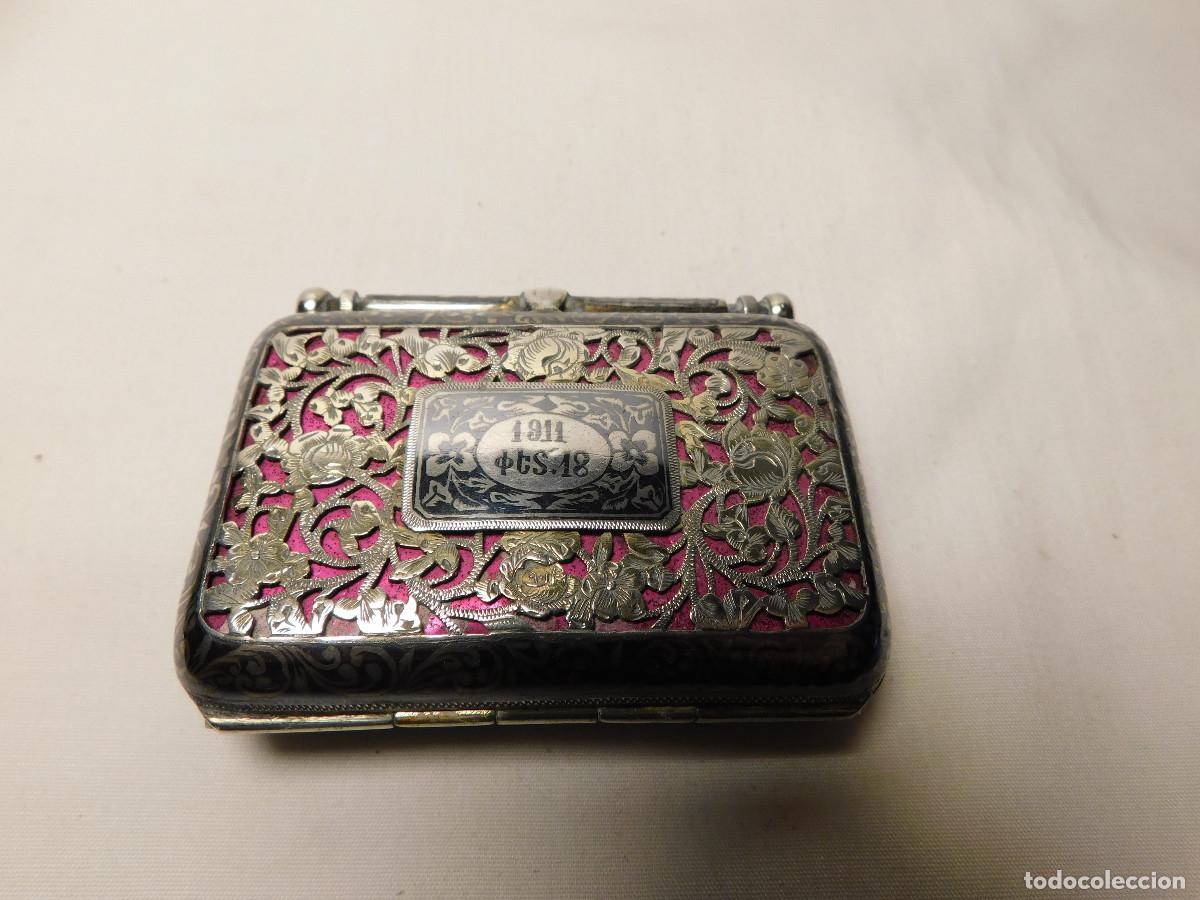 Antig&uuml;edades: Pitillera de dama plata nielada 1911 - Foto 2