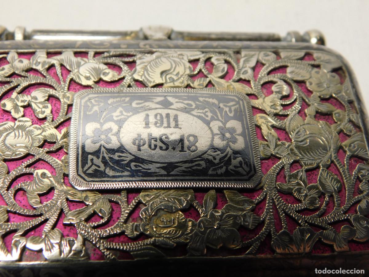 Antig&uuml;edades: Pitillera de dama plata nielada 1911 - Foto 3