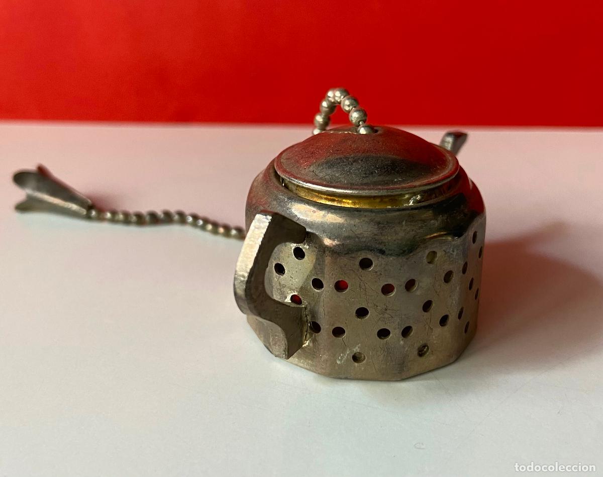 Antig&uuml;edades: 230.- Tetera de metal para usar como bolsa de t&eacute; - Foto 2