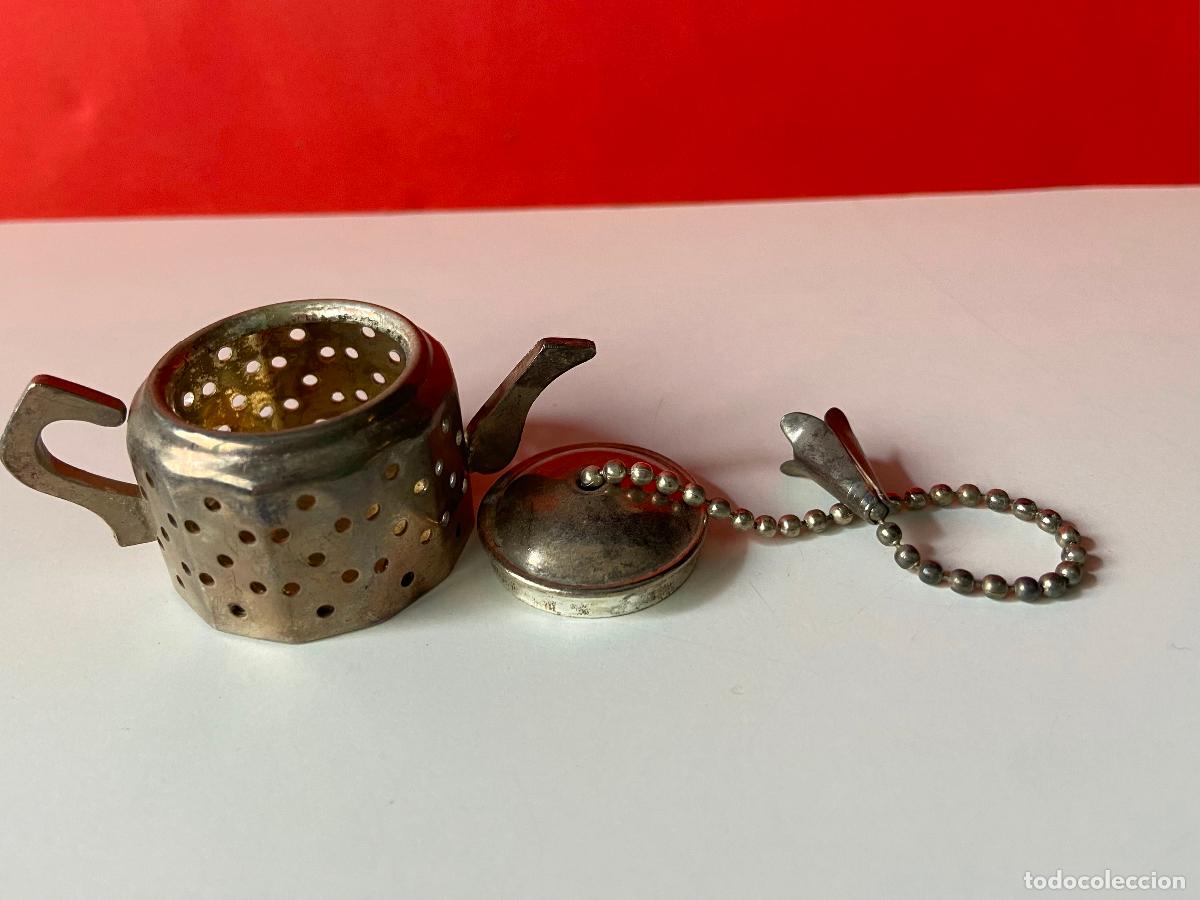 Antig&uuml;edades: 230.- Tetera de metal para usar como bolsa de t&eacute; - Foto 3