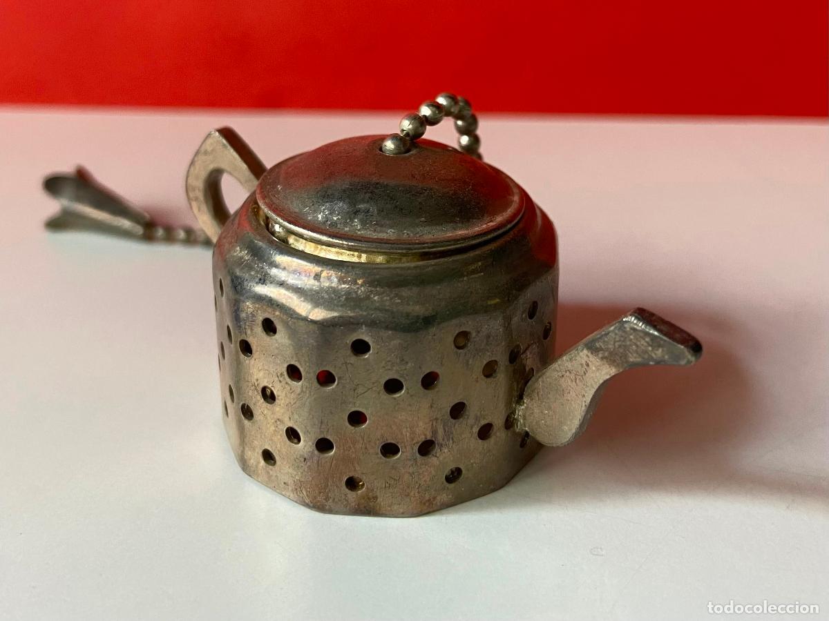 Antig&uuml;edades: 230.- Tetera de metal para usar como bolsa de t&eacute; - Foto 1