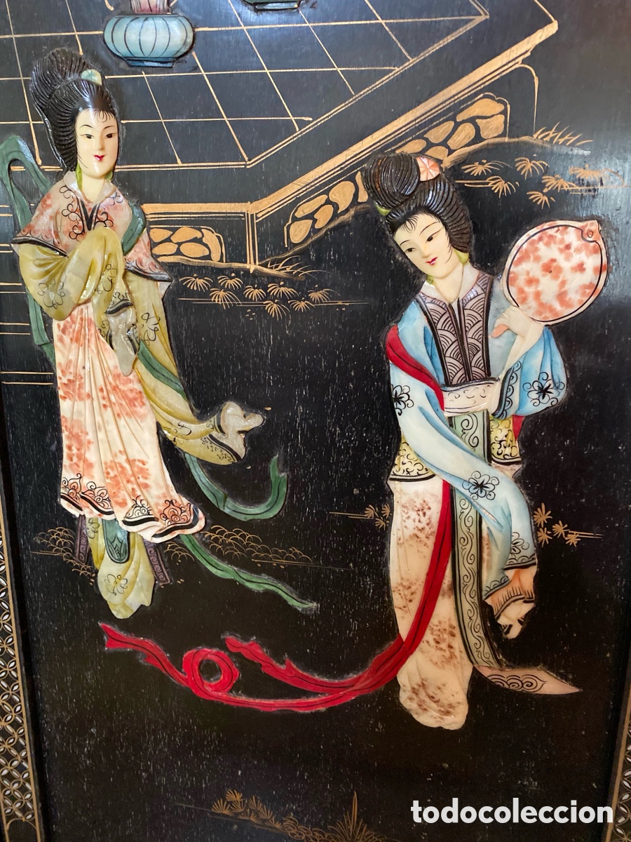 Antig&uuml;edades: Coromandel Biombo Chino XIX - Foto 6