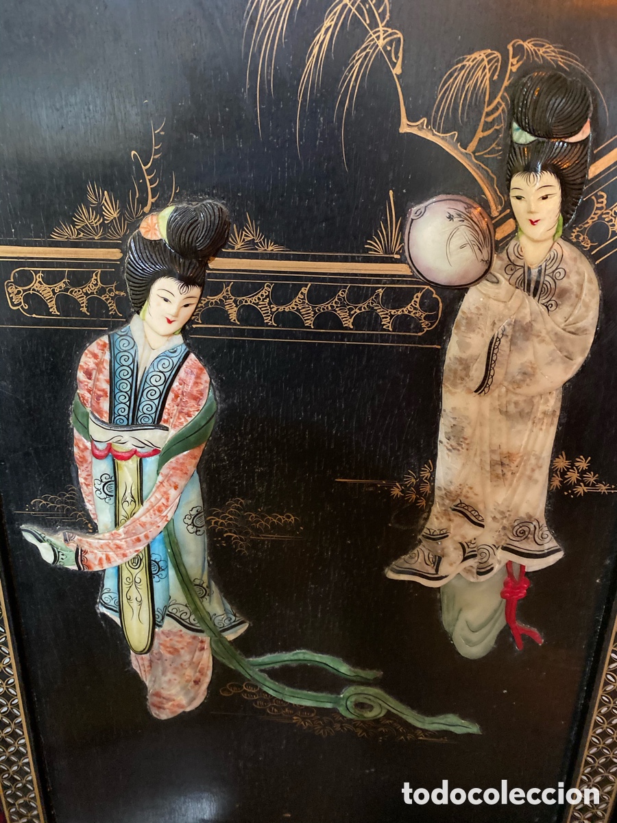 Antig&uuml;edades: Coromandel Biombo Chino XIX - Foto 7