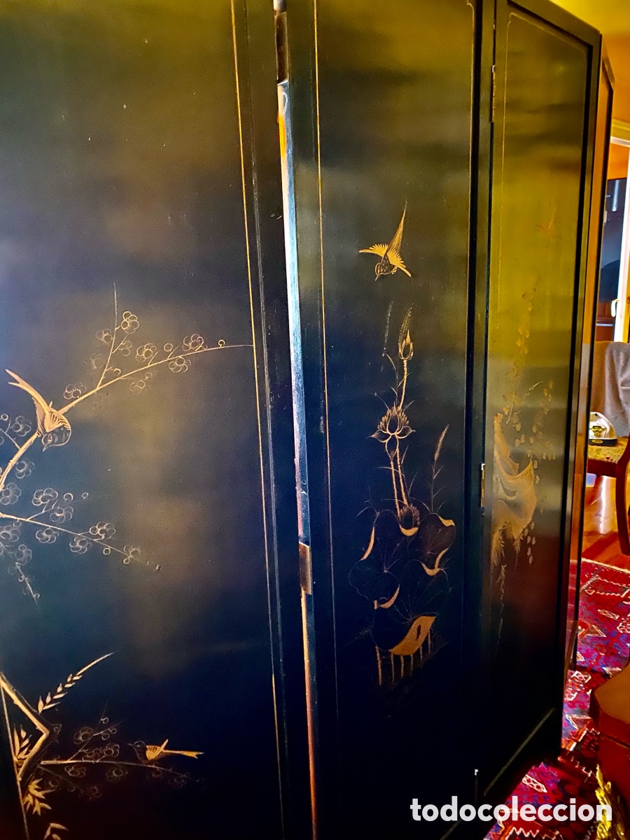 Antig&uuml;edades: Coromandel Biombo Chino XIX - Foto 12