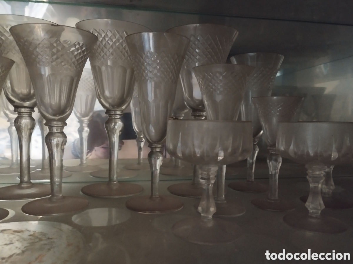Antig&uuml;edades: Lote vajilla de caf&eacute; y copas de cristal - Foto 4