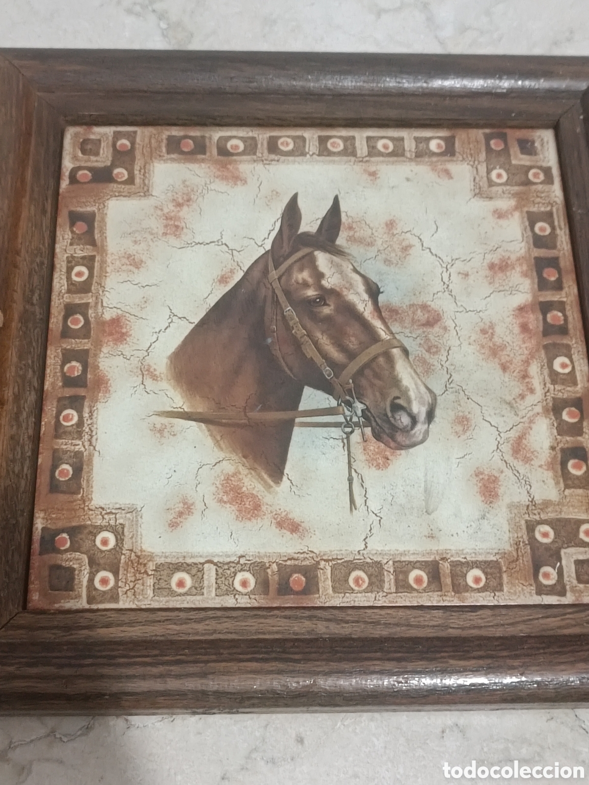 Antig&uuml;edades: Cuadro azulejo caballo - Foto 1