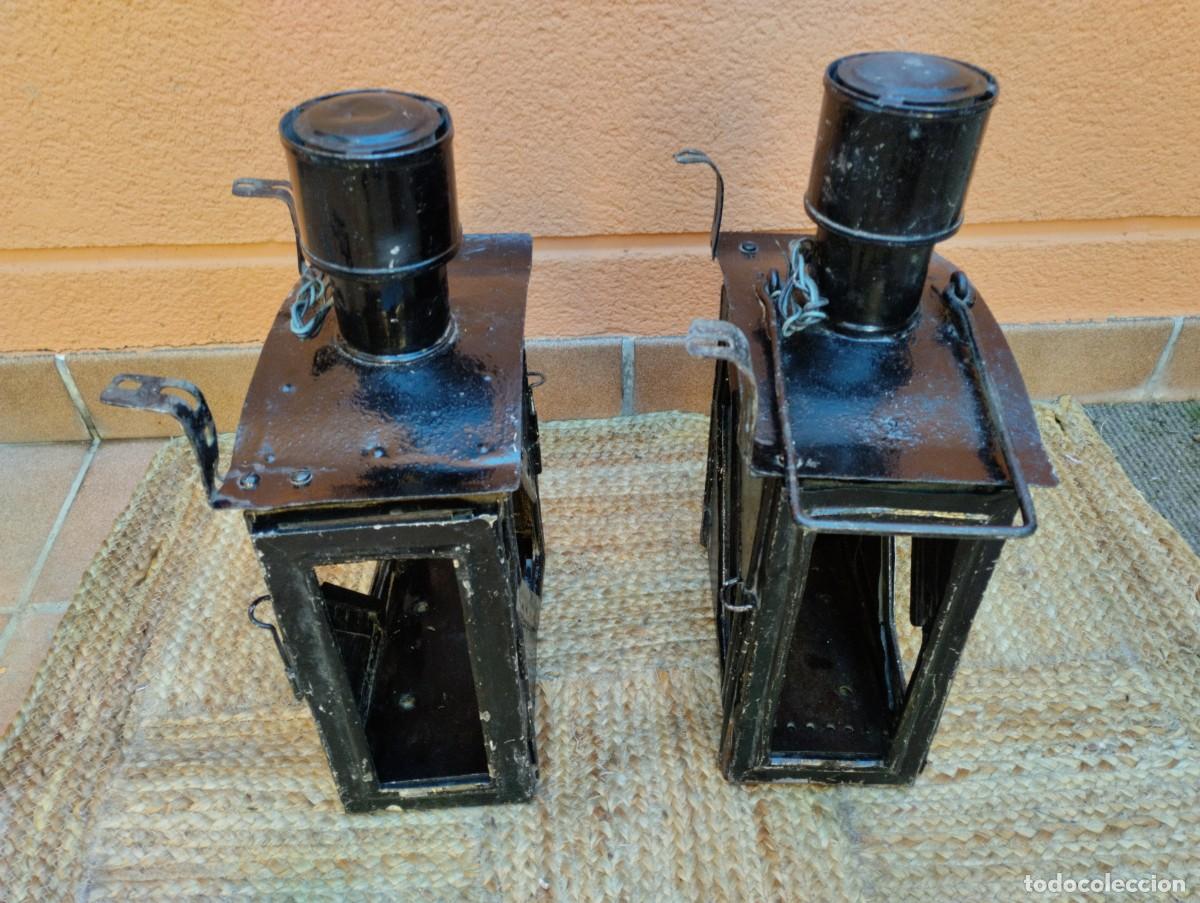 Antig&uuml;edades: Pareja Faroles antiguos Renfe - Foto 4