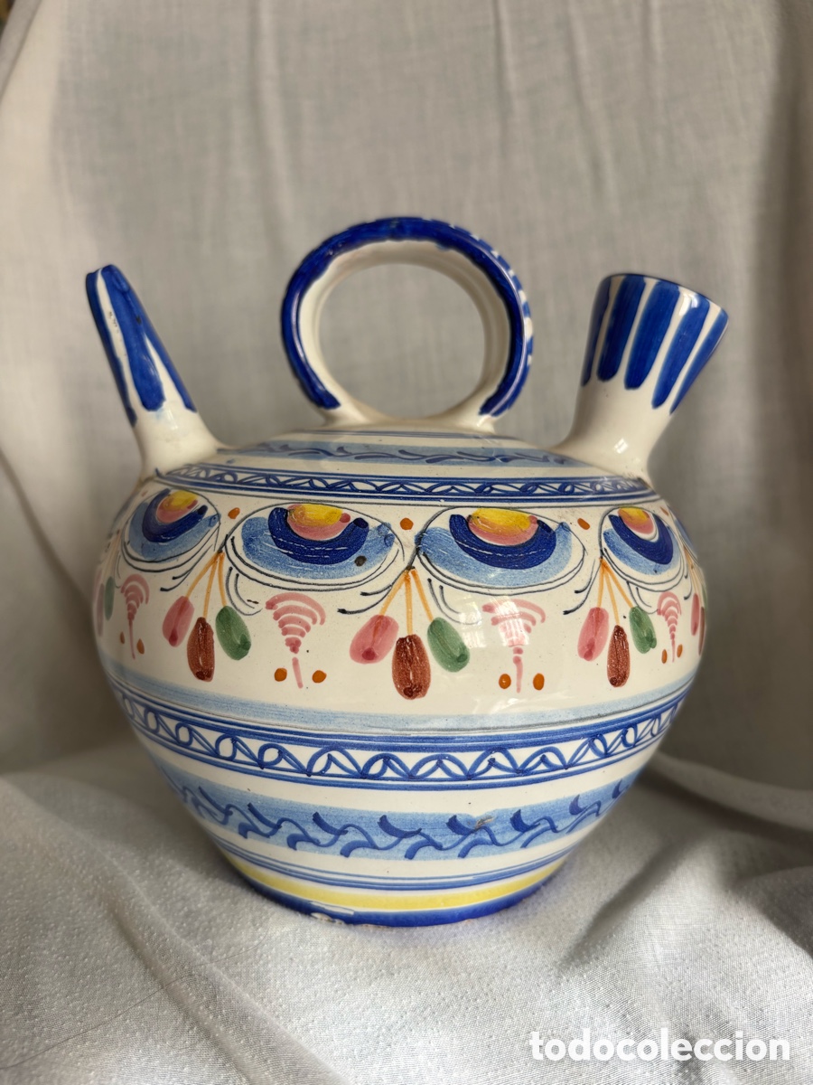 Antig&uuml;edades: Botijo Talavera. 18cm x17cm - Foto 1