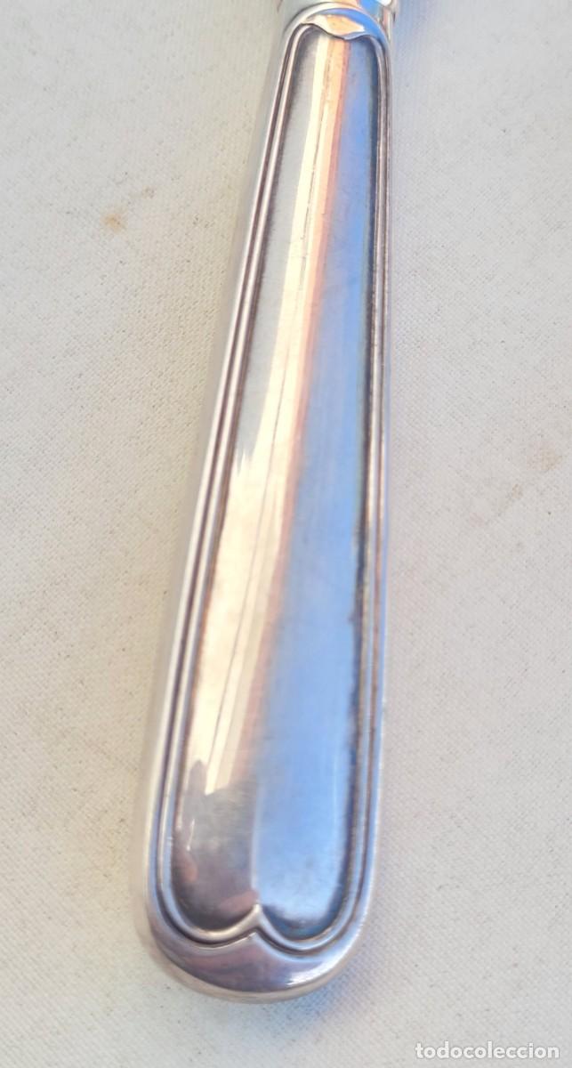 Antig&uuml;edades: Cuchillo de postre con mango de plata 800. anos 1930-1940 - Foto 2