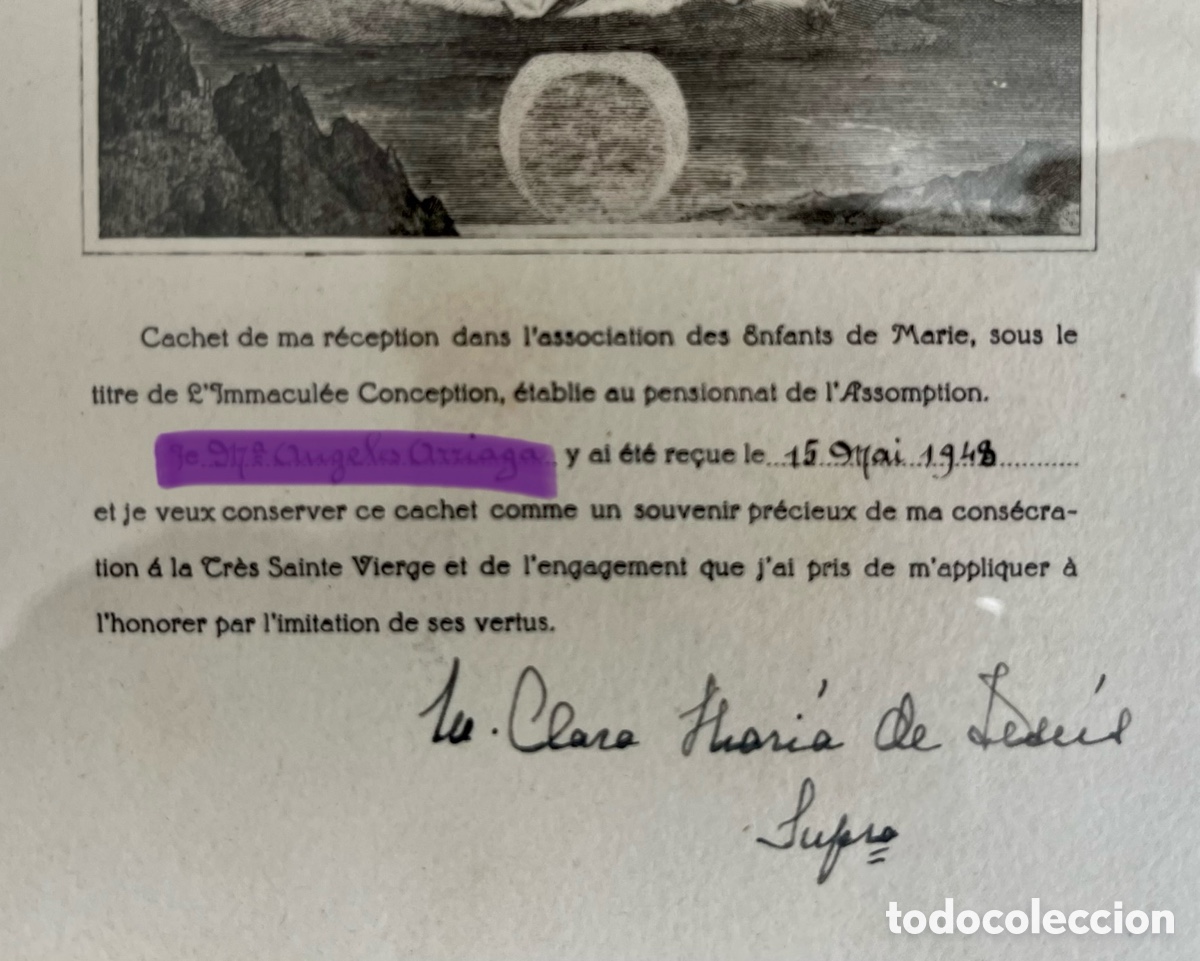 Antig&uuml;edades: Diploma religioso 1948 - Foto 3