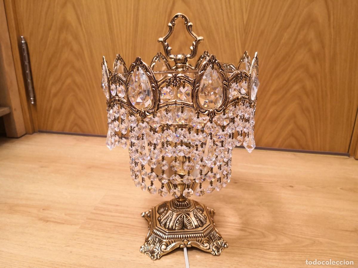 Antig&uuml;edades: L&Aacute;MPARA SOBREMESA CRISTAL STRASS - Foto 1