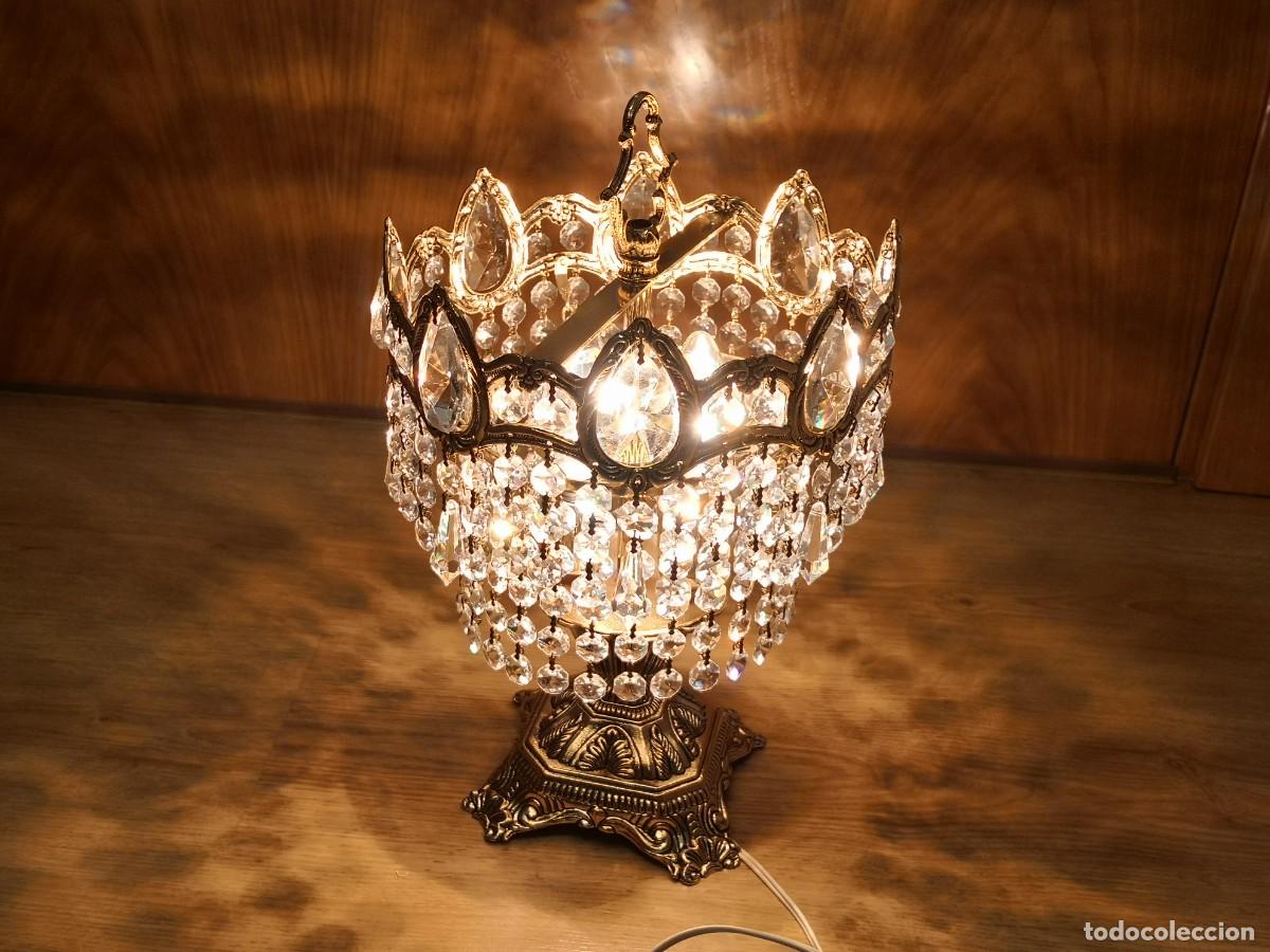 Antig&uuml;edades: L&Aacute;MPARA SOBREMESA CRISTAL STRASS - Foto 13