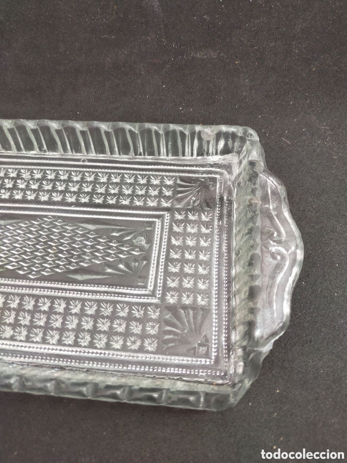 Antig&uuml;edades: BANDEJA DE CRISTAL TALLADO. DECOR GEOMETRICA. - Foto 5