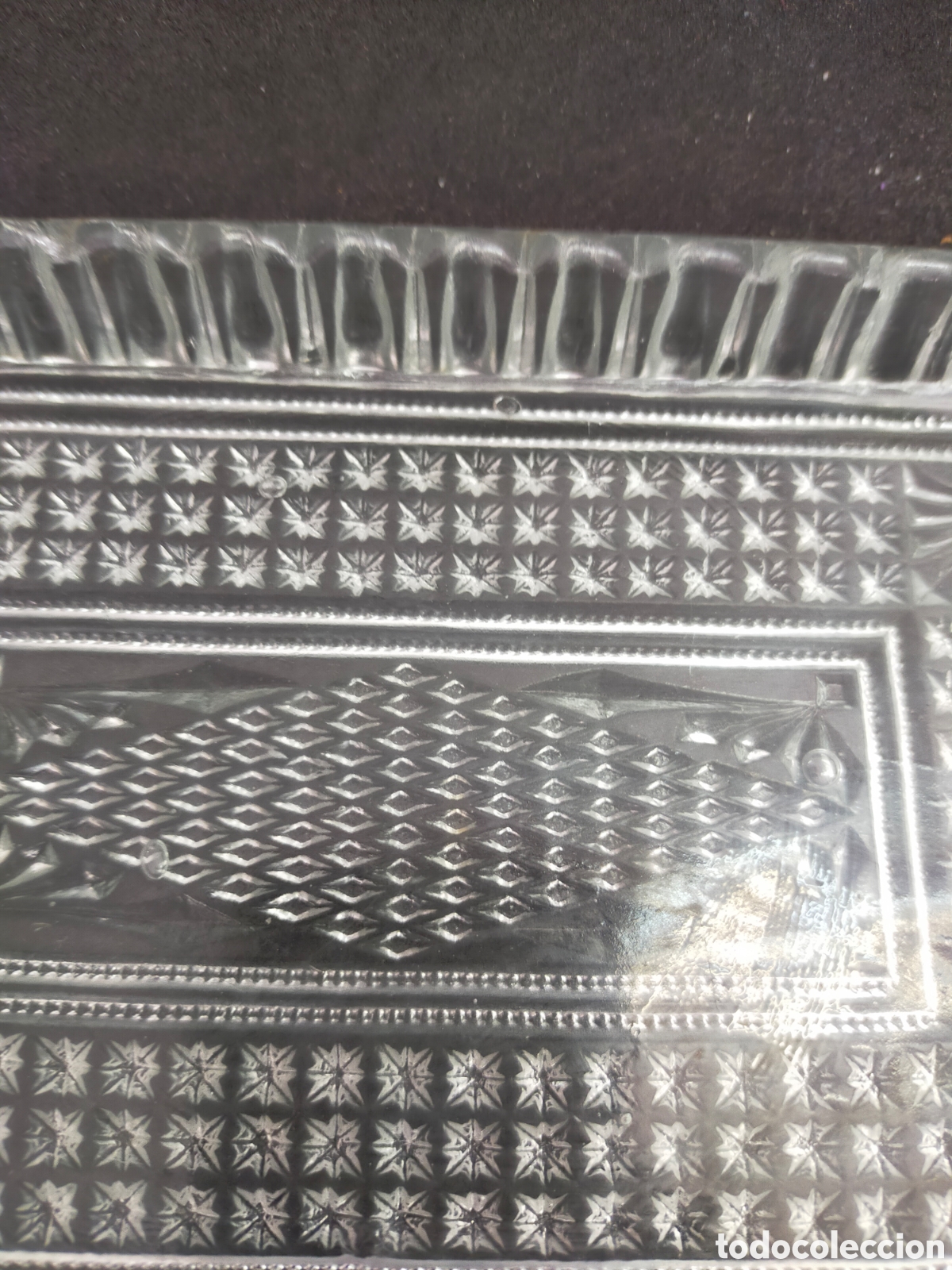 Antig&uuml;edades: BANDEJA DE CRISTAL TALLADO. DECOR GEOMETRICA. - Foto 6