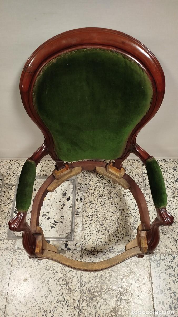Antig&uuml;edades: BUTACA ISABELINA DE MADERA DE CAOBA - Foto 2