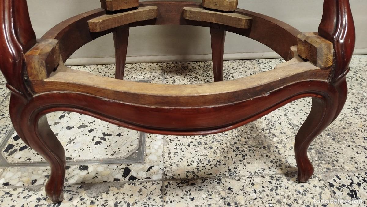 Antig&uuml;edades: BUTACA ISABELINA DE MADERA DE CAOBA - Foto 3