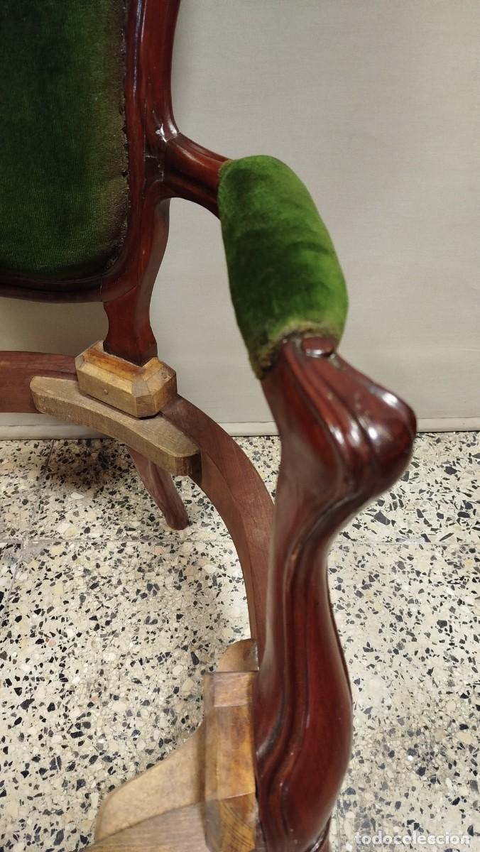 Antig&uuml;edades: BUTACA ISABELINA DE MADERA DE CAOBA - Foto 5