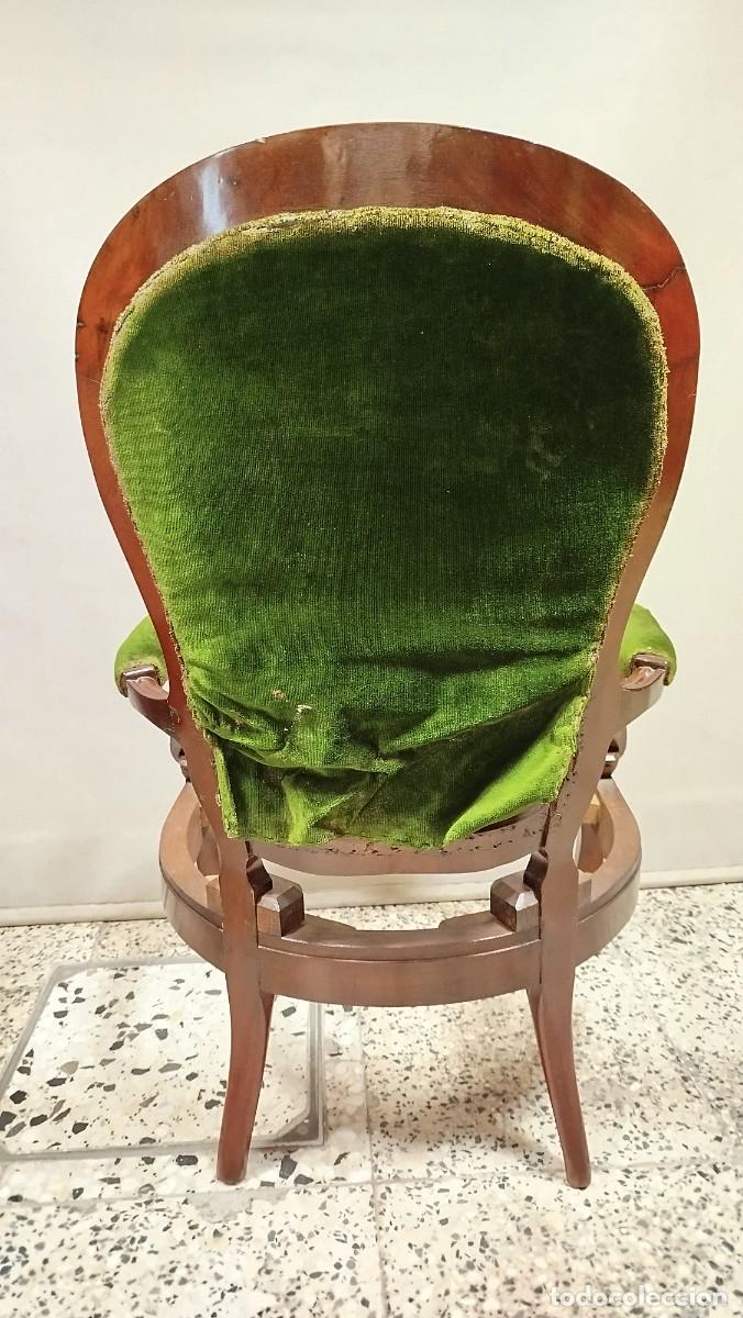 Antig&uuml;edades: BUTACA ISABELINA DE MADERA DE CAOBA - Foto 8