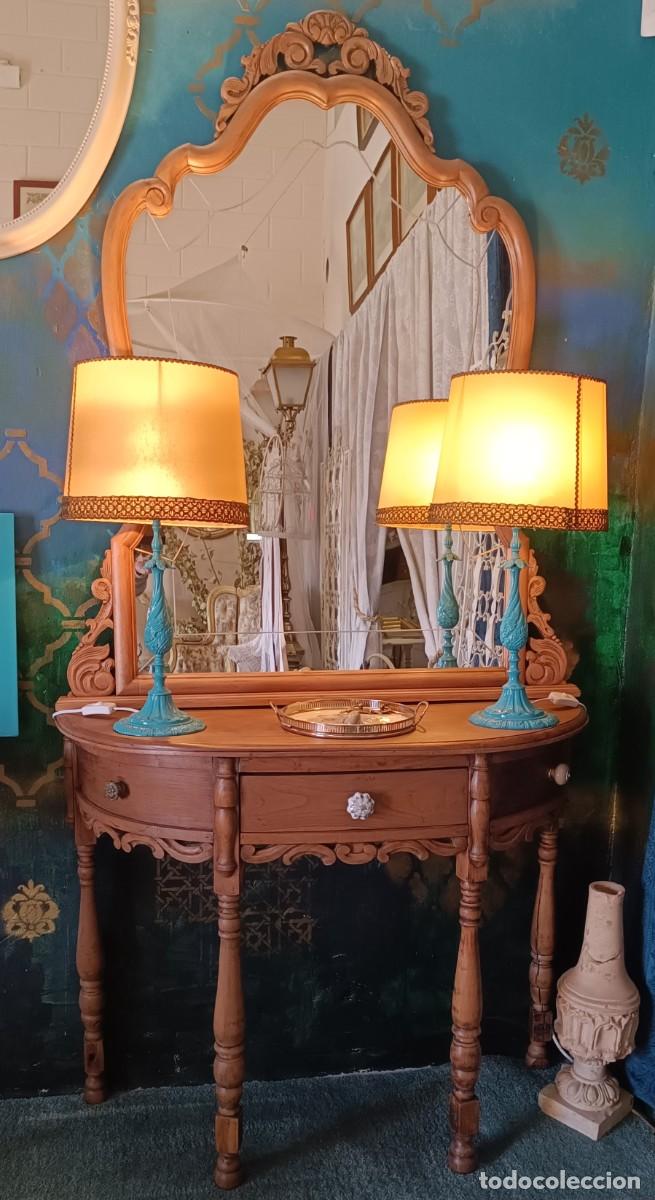 Antig&uuml;edades: Mueble recibidor antiguo con espejo. - Foto 11