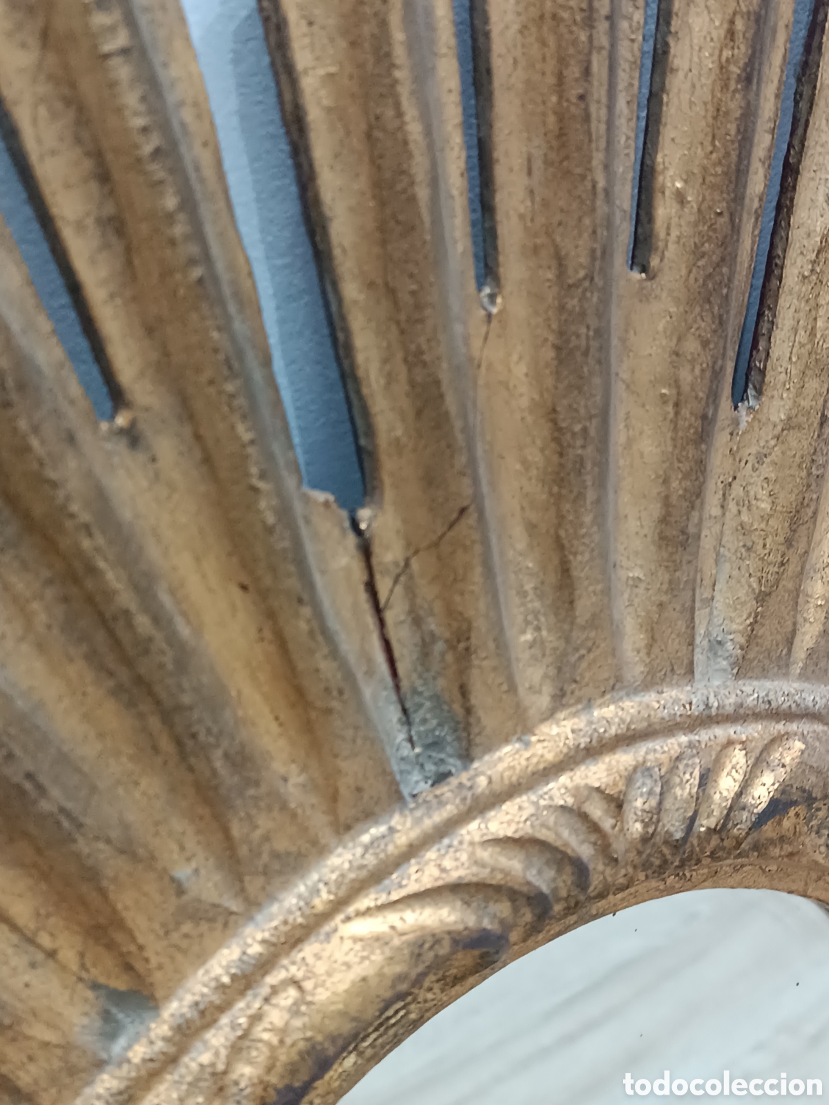 Antig&uuml;edades: ANTIGUO ESPEJO DE SOL EN MADERA - Foto 6