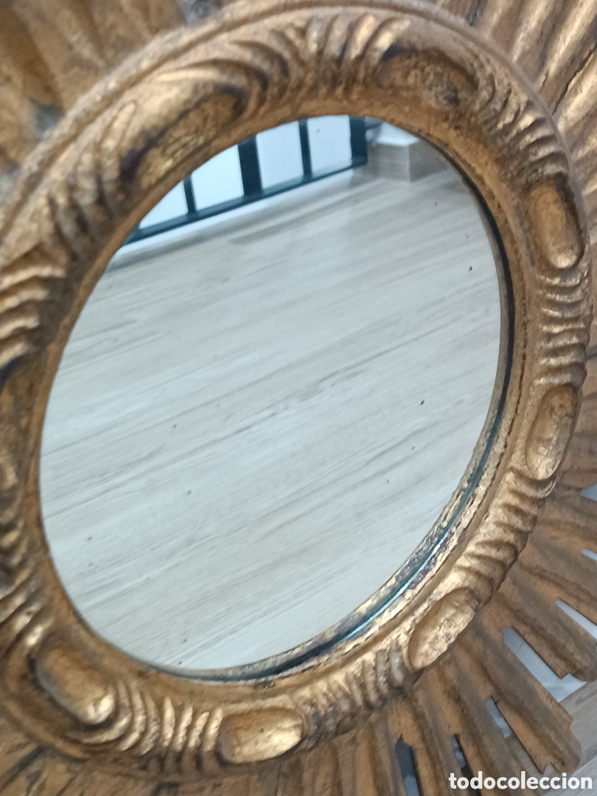 Antig&uuml;edades: ANTIGUO ESPEJO DE SOL EN MADERA - Foto 8