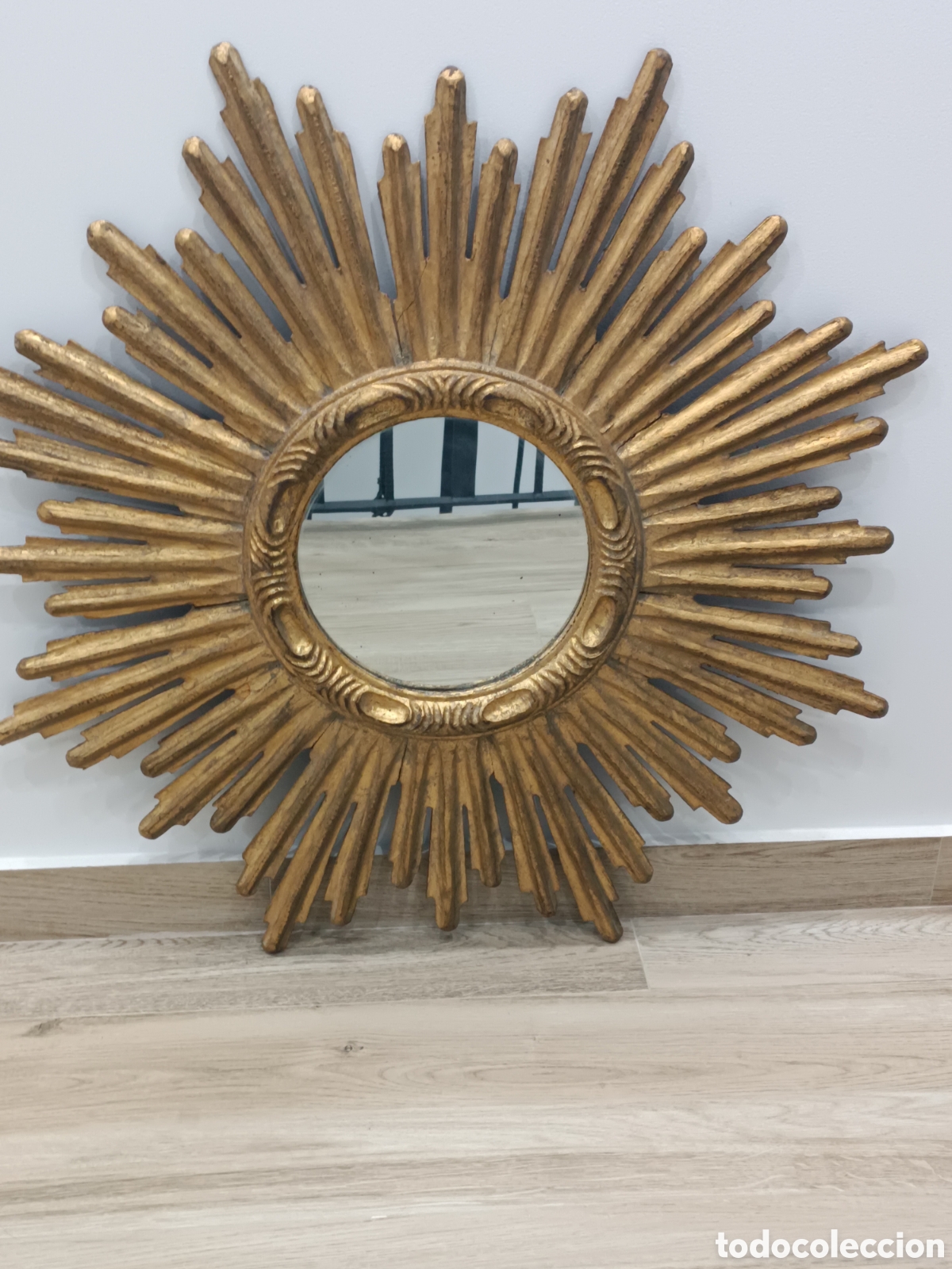 Antig&uuml;edades: ANTIGUO ESPEJO DE SOL EN MADERA - Foto 1
