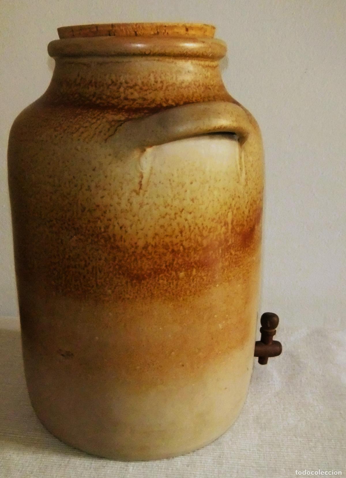 Antig&uuml;edades: GRAN TARRO PARA VINAGRE DE GRES CON GRIFO, FRANCIA, VINTAGE - Foto 5