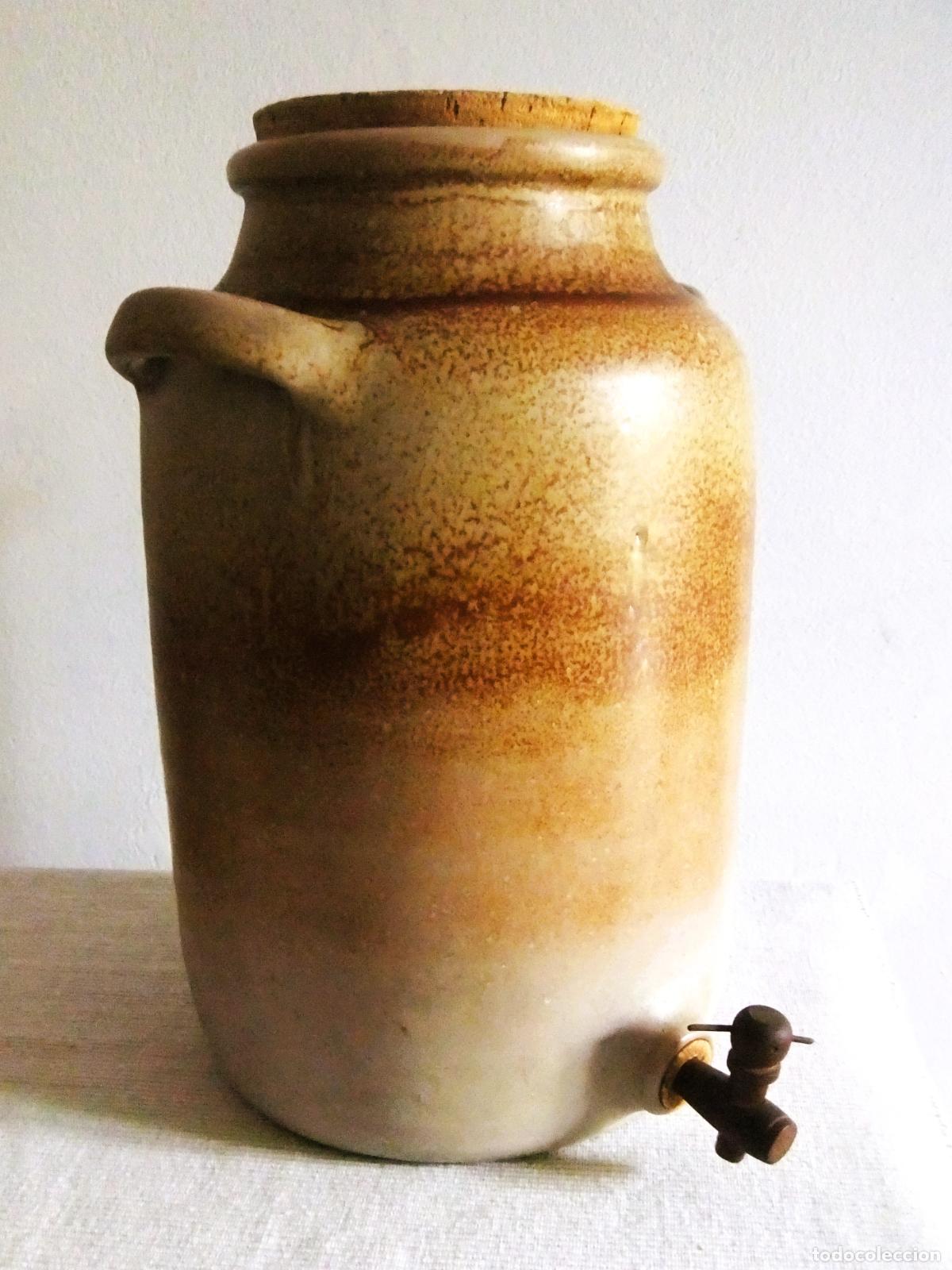 Antig&uuml;edades: GRAN TARRO PARA VINAGRE DE GRES CON GRIFO, FRANCIA, VINTAGE - Foto 11