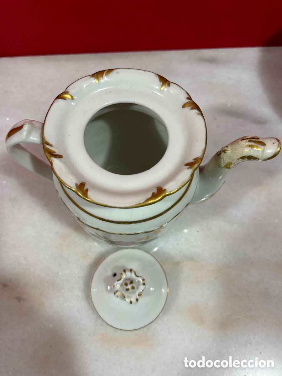 Antig&uuml;edades: Cafetera de porcelana viejo paris - Foto 3