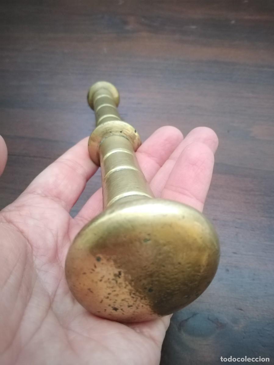 Antig&uuml;edades: Antiguo Almirez mortero con gran maza. - Foto 3
