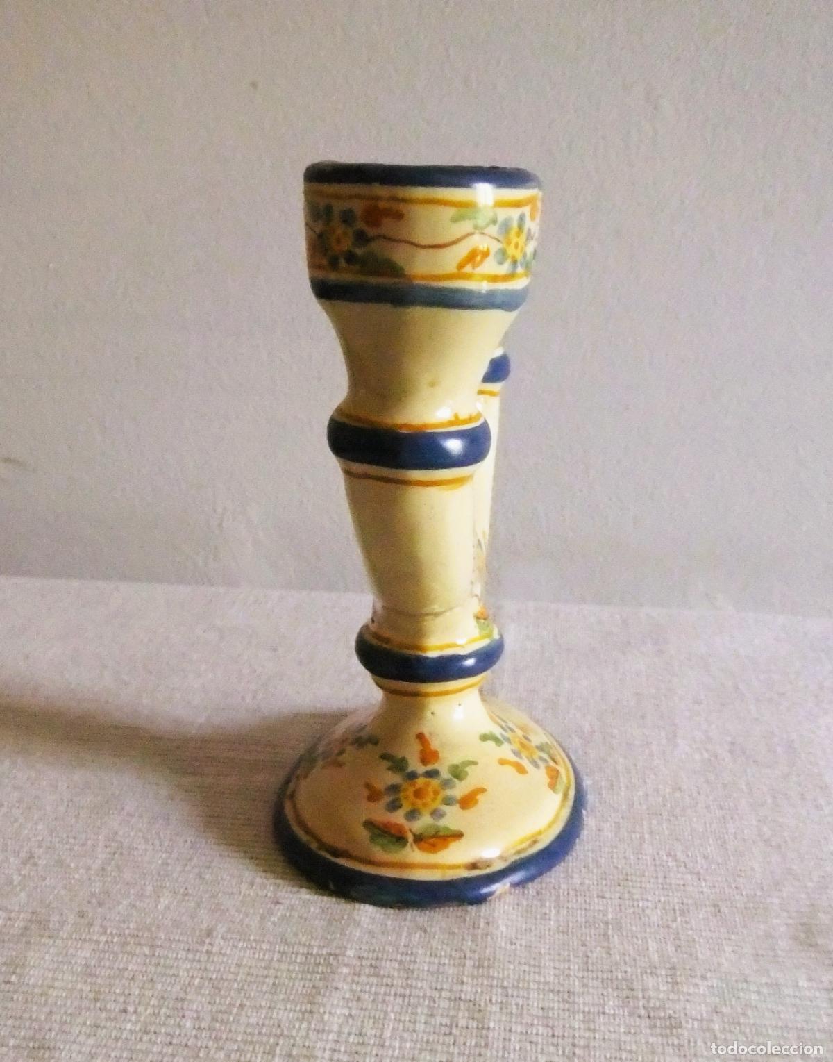 Antig&uuml;edades: CANDELERO O CANDELABRO ANTIGUO DE ALCORA - Foto 2