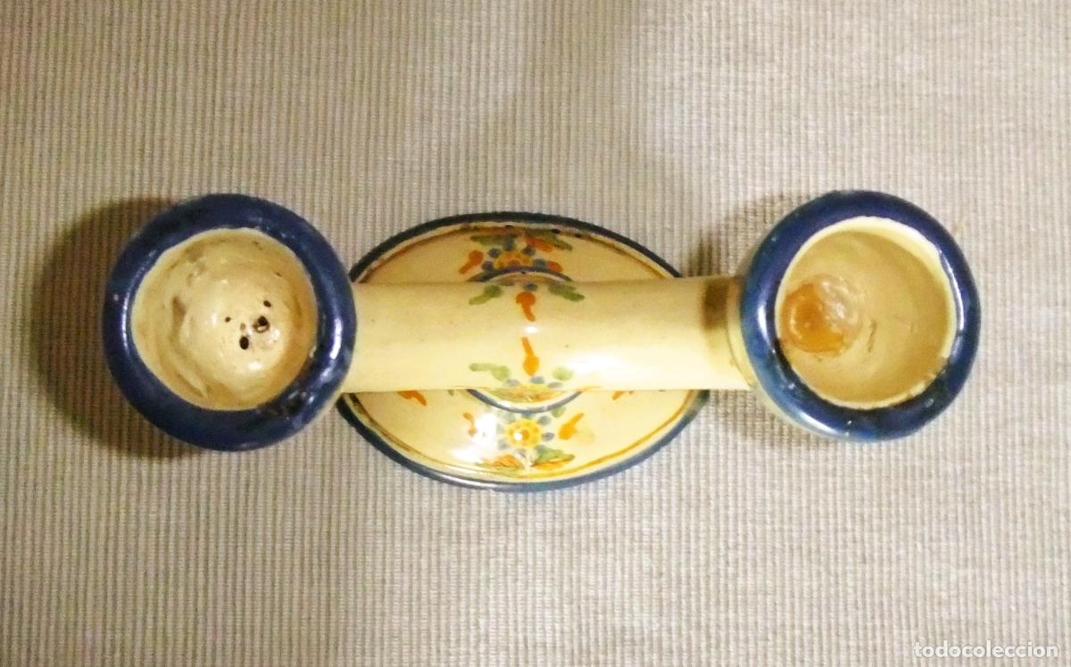 Antig&uuml;edades: CANDELERO O CANDELABRO ANTIGUO DE ALCORA - Foto 5