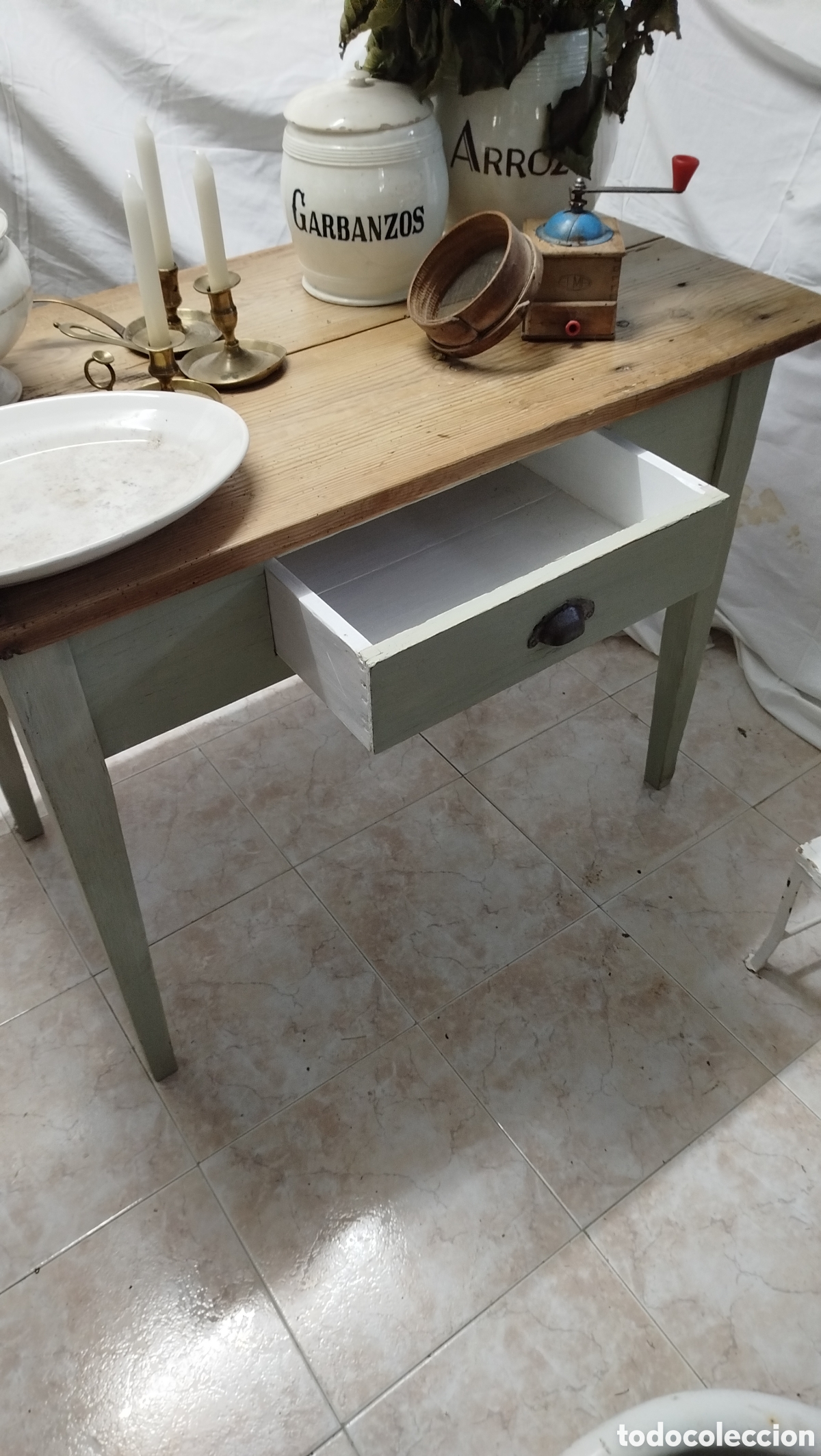 Antig&uuml;edades: Mesa tocinera de cocina - Foto 2
