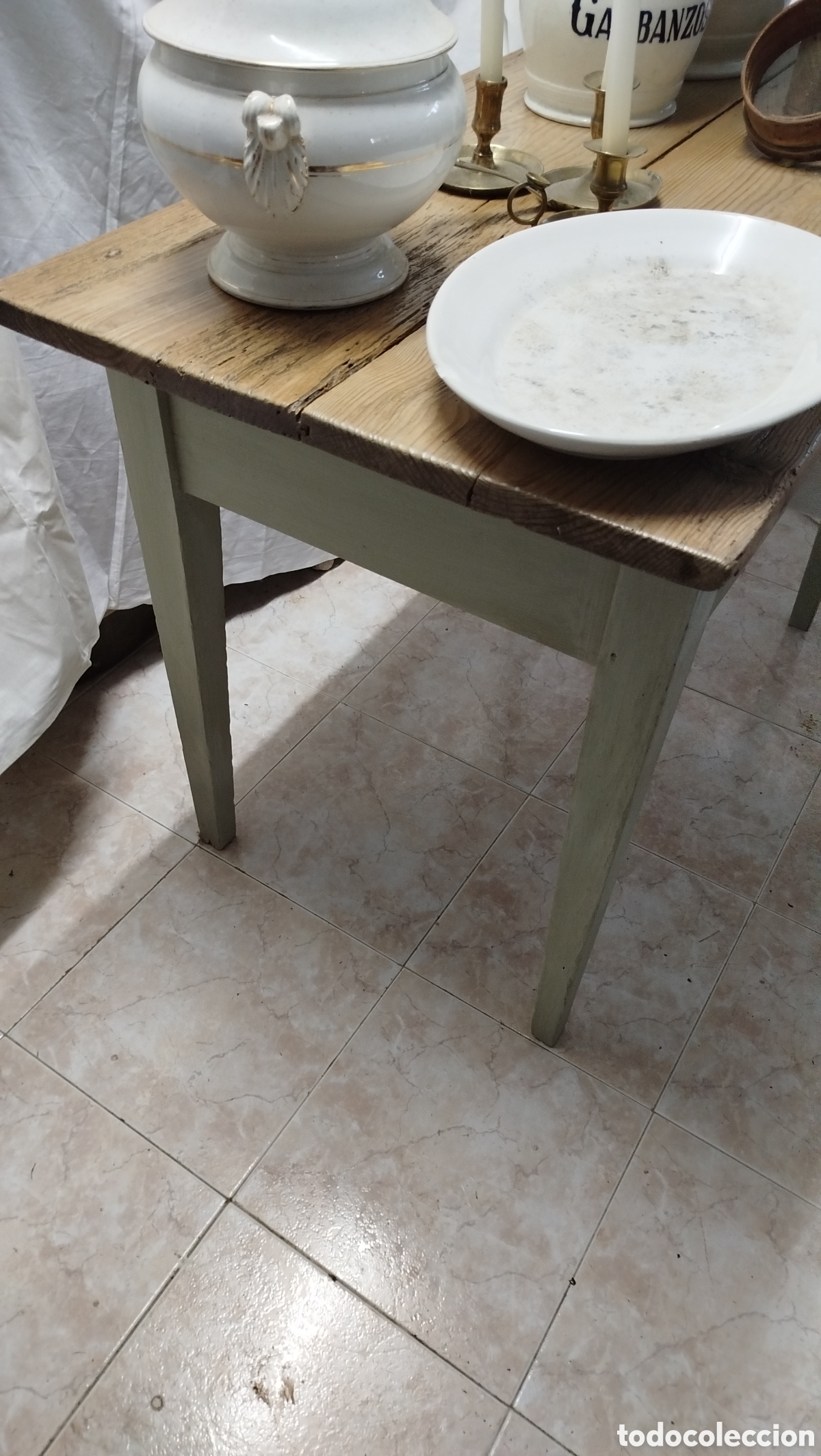 Antig&uuml;edades: Mesa tocinera de cocina - Foto 3