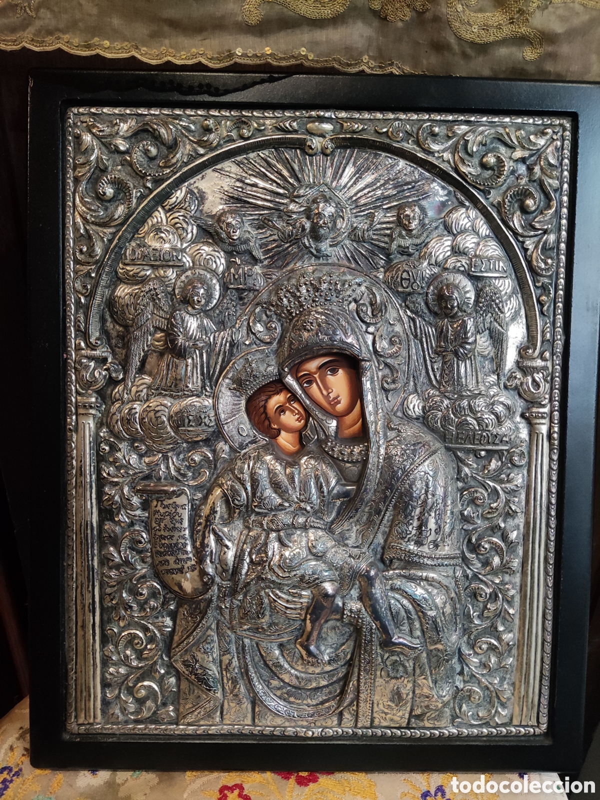 Antig&uuml;edades: ESPECTACULAR ICONO EN PLATA 925 - Foto 6