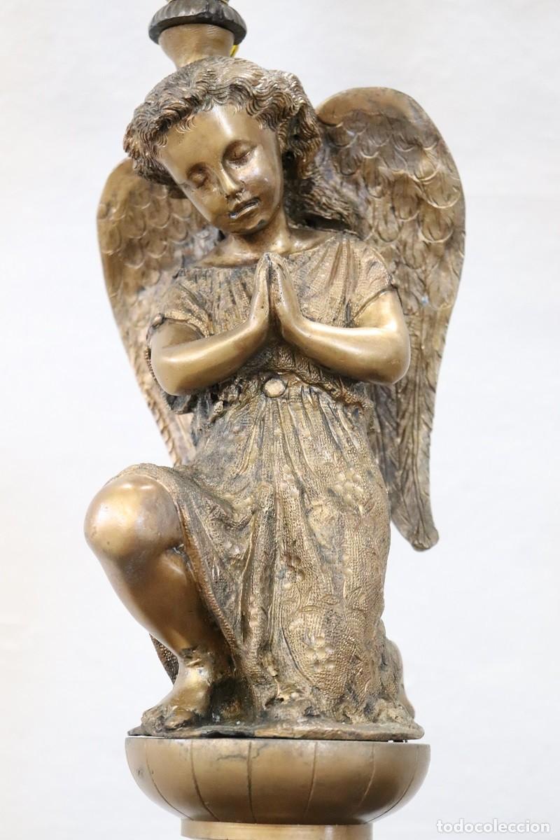 Antig&uuml;edades: L&aacute;mparas de mesa de bronce de 7 luces, finales del siglo XIX - Foto 6