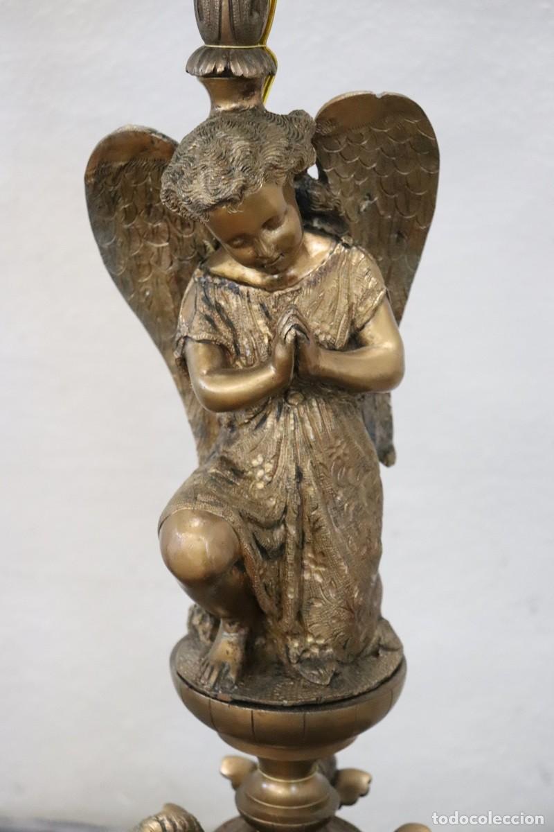 Antig&uuml;edades: L&aacute;mparas de mesa de bronce de 7 luces, finales del siglo XIX - Foto 10
