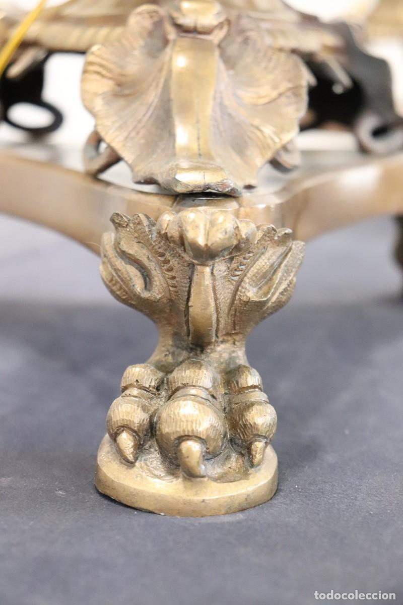 Antig&uuml;edades: L&aacute;mparas de mesa de bronce de 7 luces, finales del siglo XIX - Foto 14