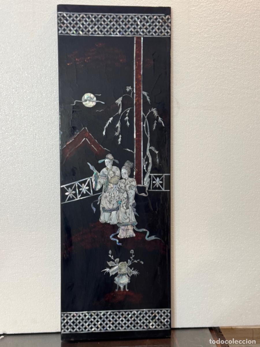 Antiques: CUADRO CHINO CON INCRUSTACIONES