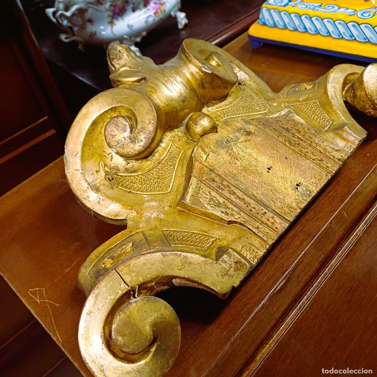 Antig&uuml;edades: Copete madera pan de oro - Foto 2