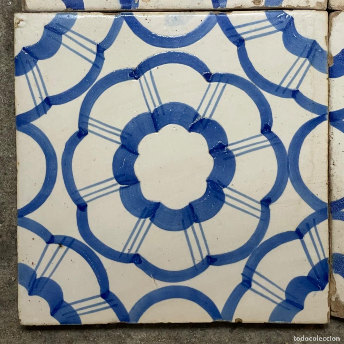 Antig&uuml;edades: Cuadro de 4 Azulejos - Manises S.XIX - Foto 2