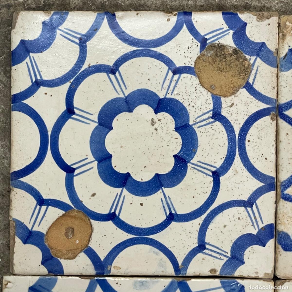 Antig&uuml;edades: Cuadro de 4 Azulejos - Manises S.XIX - Foto 5