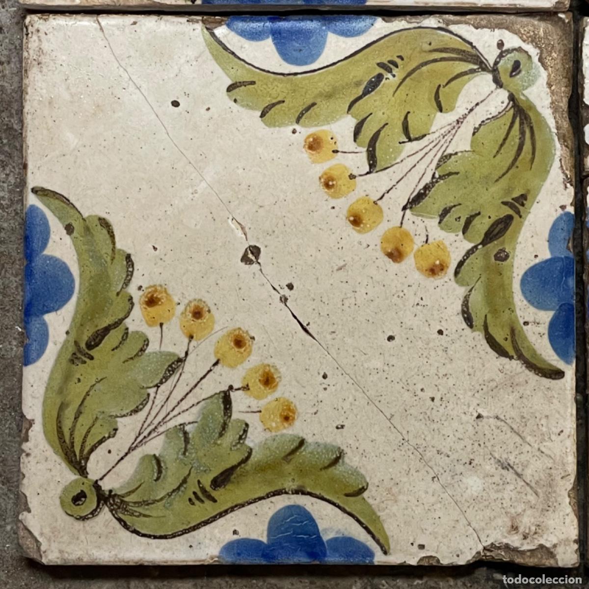Antig&uuml;edades: Cuadro de 4 Azulejos - Manises S.XIX - Foto 4