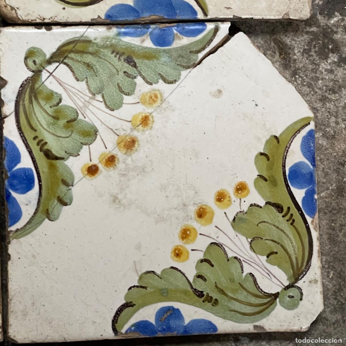 Antig&uuml;edades: Cuadro de 4 Azulejos - Manises S.XIX - Foto 5