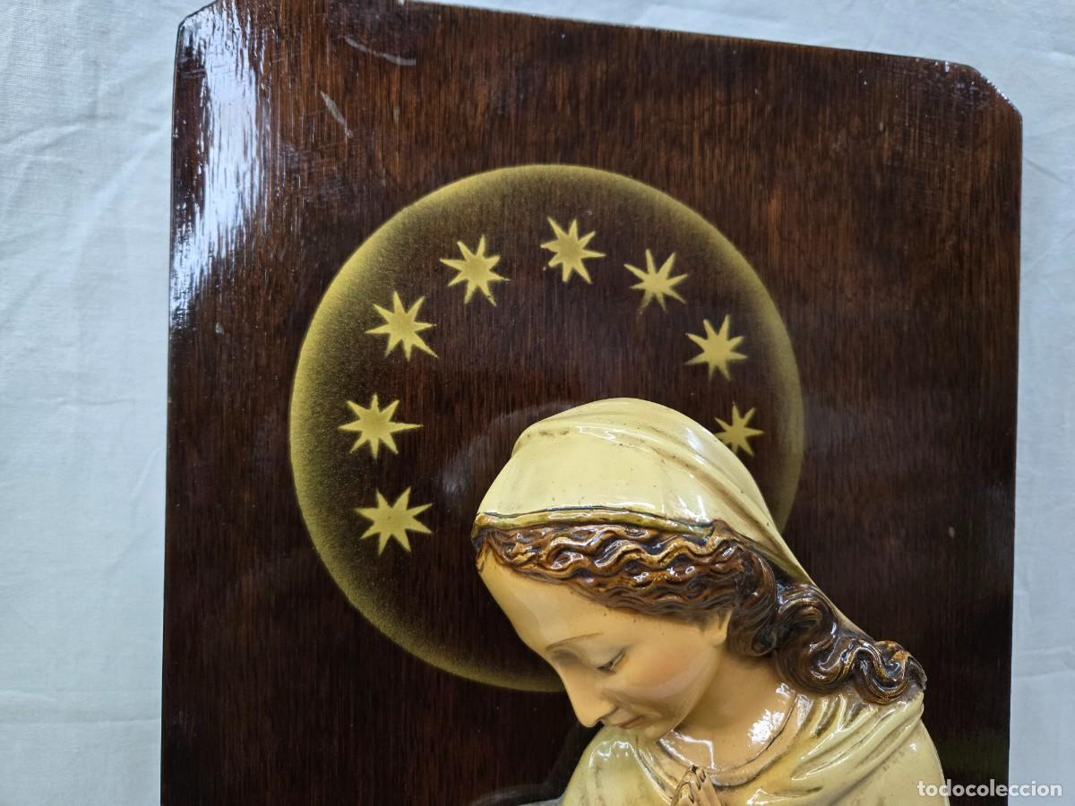 Antig&uuml;edades: ANTIGUA VIRGEN EN MARCO DE MADERA - Foto 2