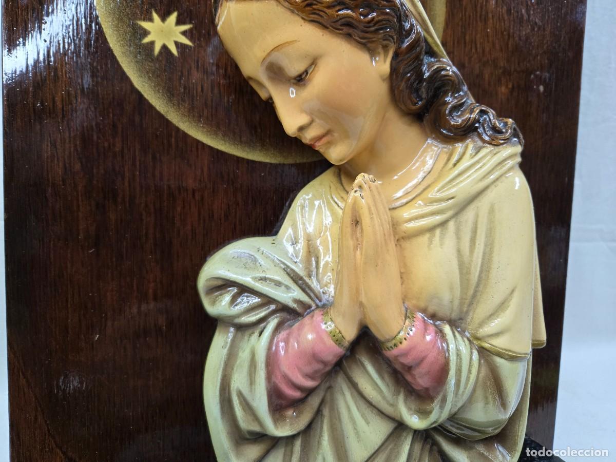 Antig&uuml;edades: ANTIGUA VIRGEN EN MARCO DE MADERA - Foto 3